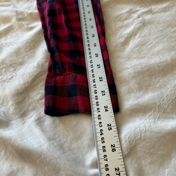 Banana Republic Men's Red/Black Check Untucked Slim Fit Button Up‎ Shirt Medium - Picture 11 of 13